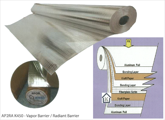 Aluminum Foil - K450 - Vapor Barrier / Radiant Barrier